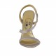 Sandale pour femmes en cuir platine brillant avec elastique talon 10 - Pointures disponibles:  31