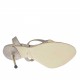 Sandale pour femmes en cuir platine brillant avec elastique talon 10 - Pointures disponibles:  31