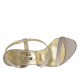 Sandalo da donna in pelle glitterata platino con elastico tacco 10 - Misure disponibili: 31