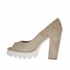 Scarpa da donna aperta in punta in camoscio color sabbia tacco 10 - Misure disponibili: 31, 32, 34, 42