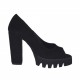 Scarpa da donna aperta in punta in camoscio nero tacco 10 - Misure disponibili: 31, 32, 34, 42