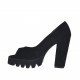 Scarpa da donna aperta in punta in camoscio nero tacco 10 - Misure disponibili: 31, 32, 34, 42