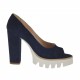 Scarpa da donna aperta in punta in camoscio blu tacco 10 - Misure disponibili: 31, 33, 34, 42