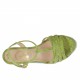 Sandalo da donna in camoscio stampato vernice verde e tessuto laminato argento con cinturino charleston e plateau con zeppa 8 - Misure disponibili: 31