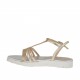 Sandalo da donna con cinturino charleston in pelle platino e rame zeppa 2 - Misure disponibili: 42