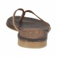 Woman's thong mules in brown leather heel 1 - Available sizes:  42