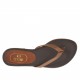 Woman's thong mules in brown leather heel 1 - Available sizes:  42