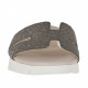Woman's mules in metalized lead grey printed laminated leather wedge heel 2 - Available sizes:  42