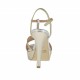 Sandalo da donna con cinturino charleston e plateau in pelle platino, argento e rame tacco 10 - Misure disponibili: 42, 46
