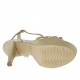 Sandalo da donna con cinturino charleston e plateau in pelle platino, argento e rame tacco 10 - Misure disponibili: 42, 46