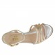Sandalo da donna con cinturino charleston e plateau in pelle platino, argento e rame tacco 10 - Misure disponibili: 42, 46