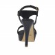 Sandalo da donna in pelle nera con plateau e tacco 10 - Misure disponibili: 42
