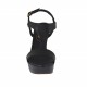 Sandalo da donna in pelle nera con plateau e tacco 10 - Misure disponibili: 42