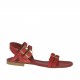 Woman's sandal with adjustable straps and buckles in red leather heel 1 - Available sizes:  32