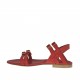 Sandalo da donna con cinturini e fibbie regolabili in pelle rossa tacco 1 - Misure disponibili: 32