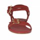 Sandalo da donna con cinturini e fibbie regolabili in pelle rossa tacco 1 - Misure disponibili: 32