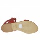 Sandalo da donna con cinturini e fibbie regolabili in pelle rossa tacco 1 - Misure disponibili: 32