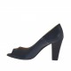 Scarpa aperta da donna in pelle blu tacco 8 - Misure disponibili: 42, 43