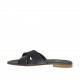 Mule pour femmes en cuir noir talon 1 - Pointures disponibles:  42, 47