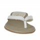 Chanclas de dedo para mujer en piel de color blanco tacon 1 - Tallas disponibles:  42