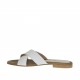 Mule pour femmes en cuir blanc talon 1 - Pointures disponibles:  42