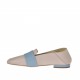 Mocassino da donna in pelle rosa e blu con tallone pieghevole tacco 1 - Misure disponibili: 34, 46