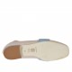 Mocassino da donna in pelle rosa e blu con tallone pieghevole tacco 1 - Misure disponibili: 34, 46