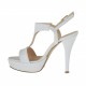 Sandalo da donna in pelle bianca con plateau e tacco 10 - Misure disponibili: 42