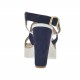 Sandale pour femmes en cuir blanc et daim bleu talon 9 - Pointures disponibles:  31, 42