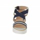 Sandale pour femmes en cuir blanc et daim bleu talon 9 - Pointures disponibles:  31, 42