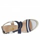 Woman's sandal in white leather and blue suede heel 9 - Available sizes:  31, 42