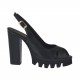 Sandalo da donna in pelle nera tacco 10 - Misure disponibili: 32, 33, 42