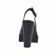 Sandalo da donna in pelle nera tacco 10 - Misure disponibili: 32, 33, 42