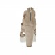 Scarpa da donna aperta in punta con cerniera in camoscio color sabbia tacco 9 - Misure disponibili: 31, 34, 42