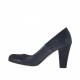 Decolté da donna in pelle blu tacco a cono 7 - Misure disponibili: 43