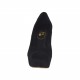 Escarpin à bout ouvert pour femmes en daim noir avec plateforme et talon 10 - Pointures disponibles:  34