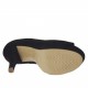 Zapato de salon abierto en punta para mujer en gamuza negra con plataforma tacon 10 - Tallas disponibles:  34