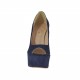Scarpa da donna aperta con plateau in camoscio blu tacco 13 - Misure disponibili: 31, 42