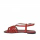 Sandalo da donna con cinturino in camoscio rosso tacco 1 - Misure disponibili: 32