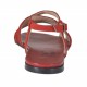 Sandalo da donna con cinturino in camoscio rosso tacco 1 - Misure disponibili: 32