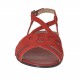 Woman's strap sandal in red suede heel 1 - Available sizes:  32