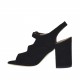 Sandale pour femmes avec courroie en daim noir talon 8 - Pointures disponibles:  42