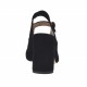 Sandalia con cinturon para mujer en gamuza negra tacon 8 - Tallas disponibles:  42