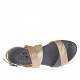 Woman's sandal in platinum, copper and steel laminated leather heel 1 - Available sizes:  32