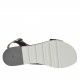 Sandalo da donna con cinturino in camoscio nero e pelle stampata laminata argento zeppa 2 - Misure disponibili: 32