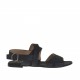 Woman's sandal in black laminated leather heel 1 - Available sizes:  33