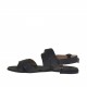 Sandalia para mujer en piel laminada negra tacon 1 - Tallas disponibles:  33