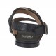 Sandale pour femmes en cuir lamé noir talon 1 - Pointures disponibles:  33