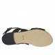 Sandale pour femmes en cuir lamé noir talon 1 - Pointures disponibles:  33