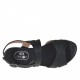 Sandale pour femmes en cuir lamé noir talon 1 - Pointures disponibles:  33
